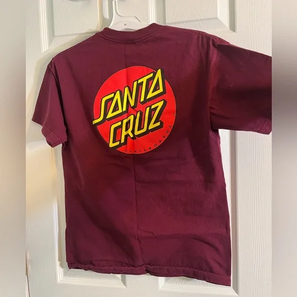 Classic dot men's Santa Cruz t-shirt size medium in burgundy - Picture 3 of 12